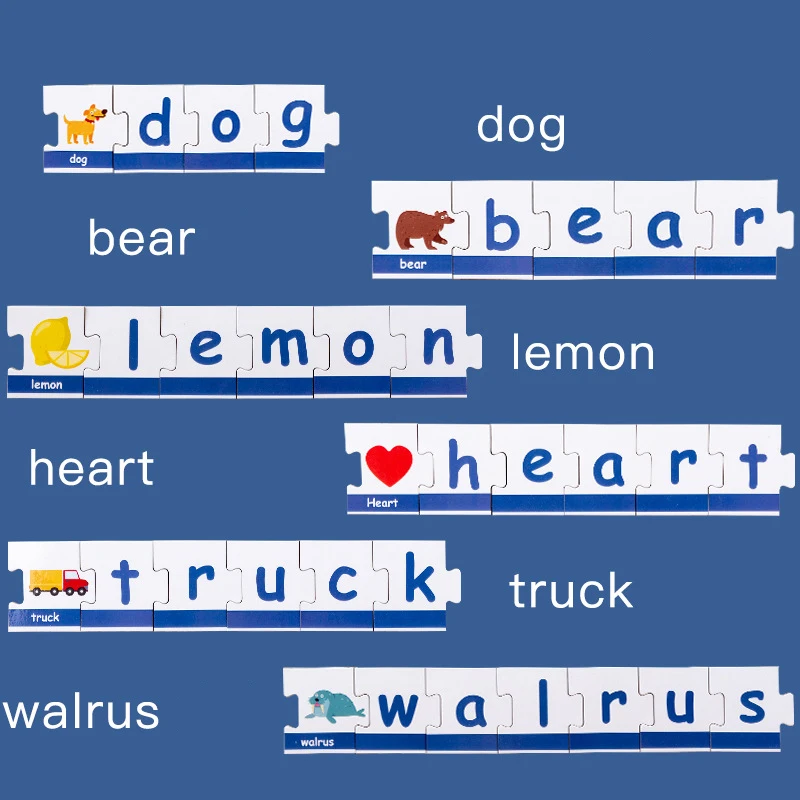 ULi Children word memory card toys preschool educational games learning puzzle for english teaching