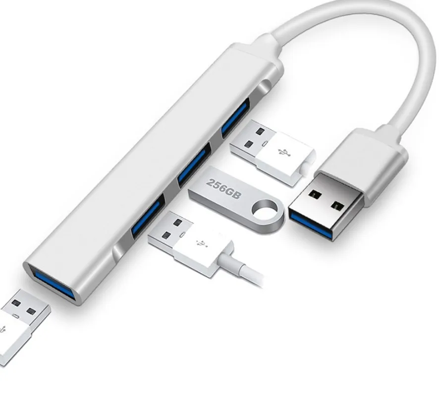Mini USB 3.0 hub Aluminum Alloy High-speed Transmission 4 Ports USB Docking Station 2.0 Splitter For Mouse USB Disk Game Console