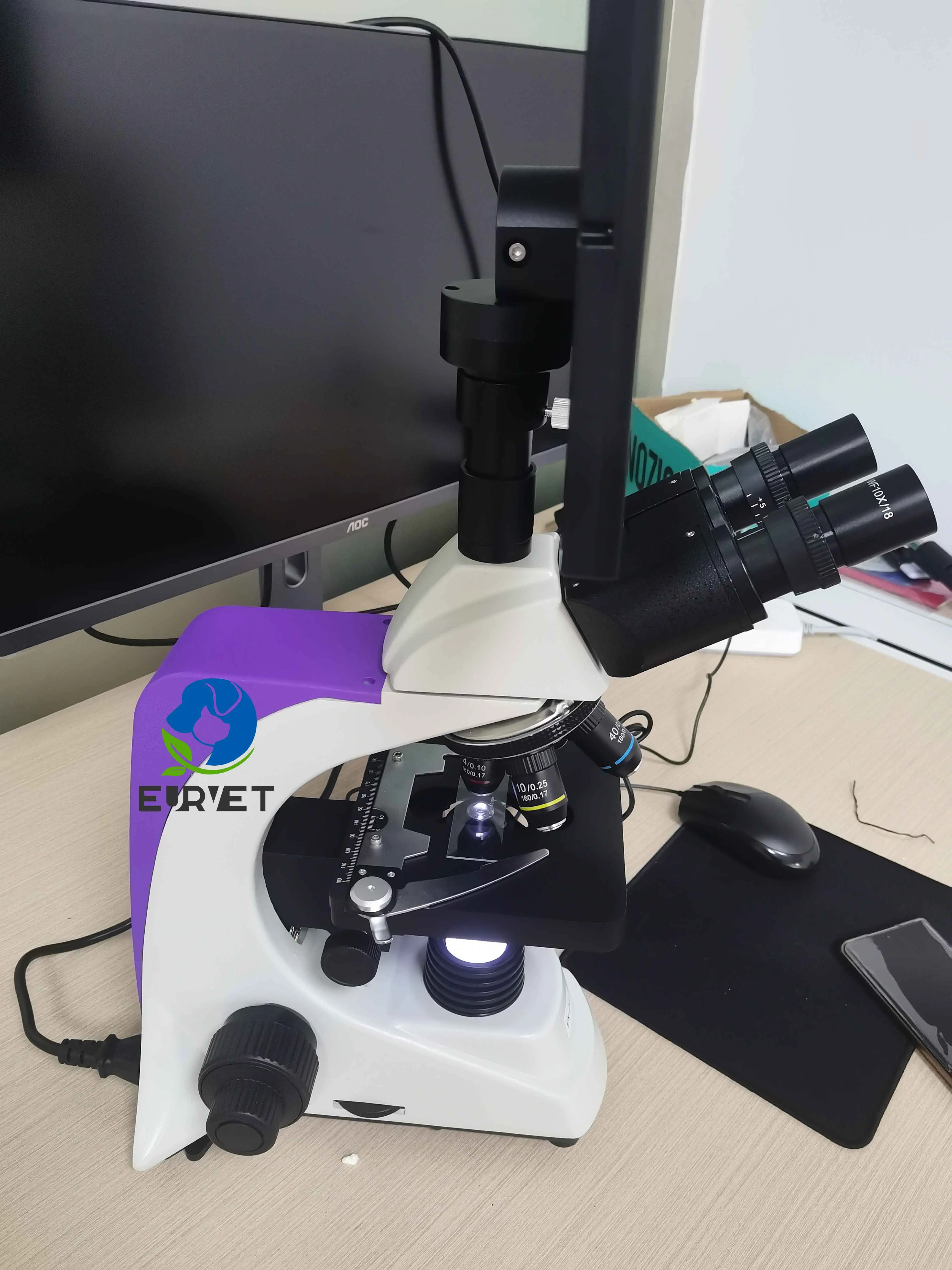 EUR PET  Factory Price Industrial Digital Scanning Electron Binocular Microscope With Lcd Screen Veterinary Equipment