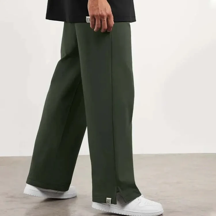 Customized Mens designer baggy pants 100% cotton Plus Size straight leg wide leg joggers casual pants men