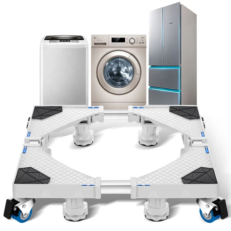 Factory Direct Sale Fridge Stand Movable Adjustable Washing Machine Stand with Wheels