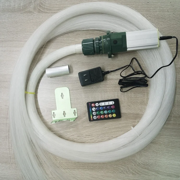 0.75mm*300pcs*3m plastic optical fiber bundle with RGBW 6W IP65 light source car/home LED fiber optic light starlight headliner
