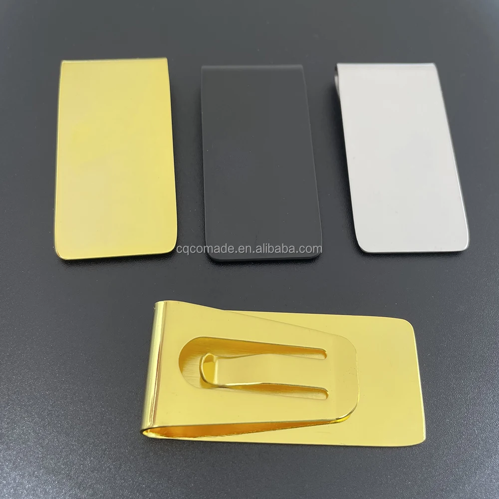 READY FOR SHIP Cheap Simple Personalized logo engraved stainless steel silver dollar money clip blanks