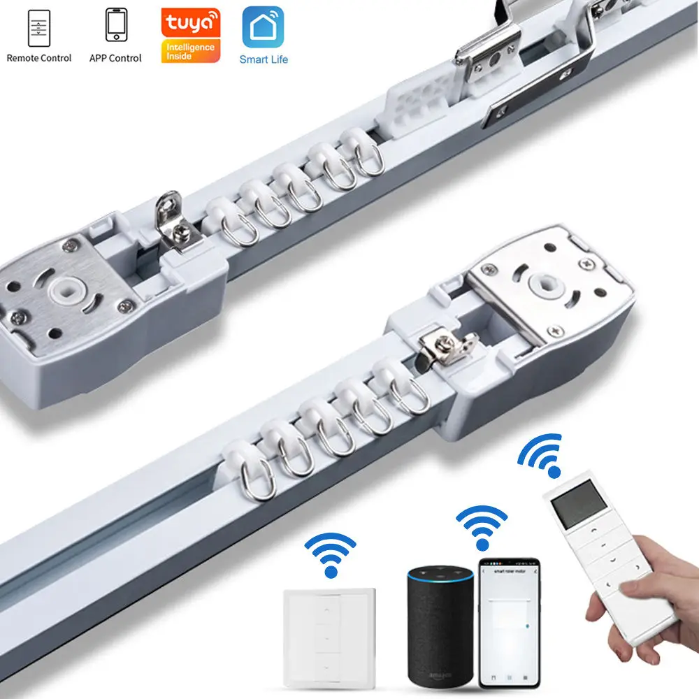 High Quality Update Aluminum  Motorized Curtain Motor And Track Electric Smart Curtain Poles Tracks Rail Supplier