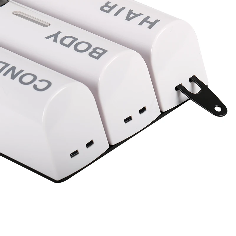 Hot selling ABS Plastic Liquid Soap Dispenser Wall Mounted Triple Shampoo Gel Dispenser For Hotel And Bathroom