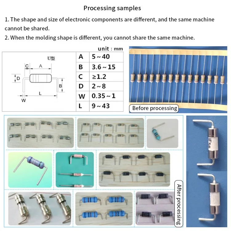 Automatic Belt Type Bulk Axial Components Resistor Lead Cutting Forming Machine with Vibrating Drum
