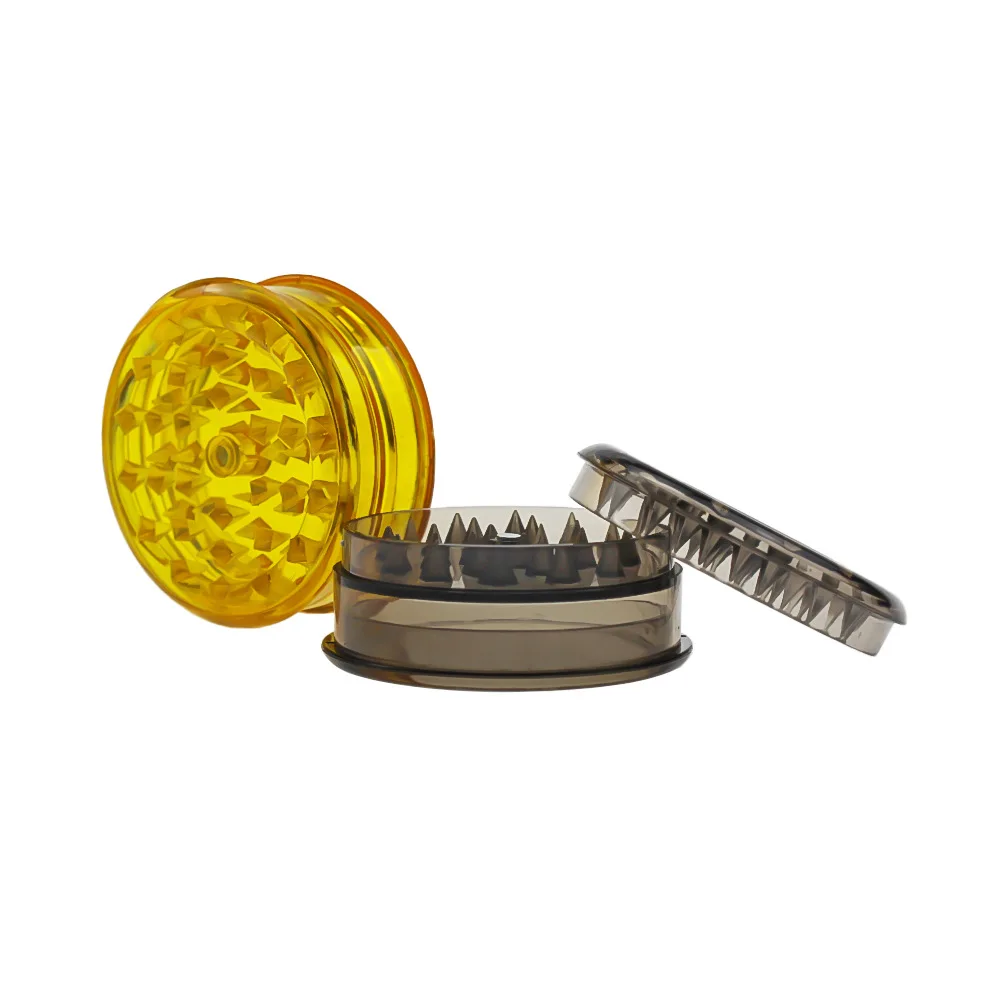 Wholesale Round Shape Custom Plastic Herb Grinder 3 Parts Tobacco Sp Dry Herb Spice Plastic Grinders