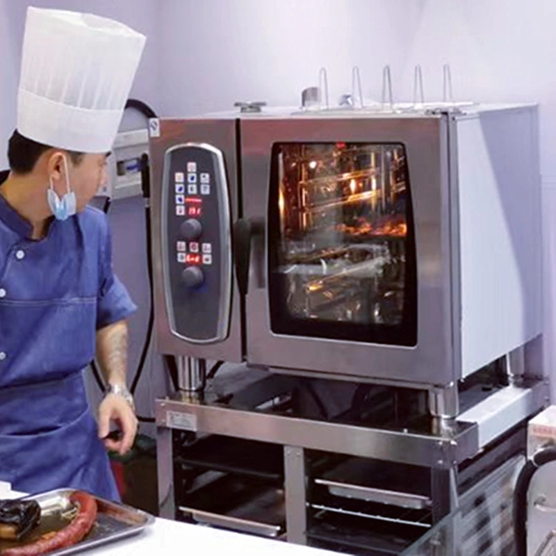 A Multifunctional Electric steamer commercial industrial convection combi steam oven commercial for baking meat sale restaurant