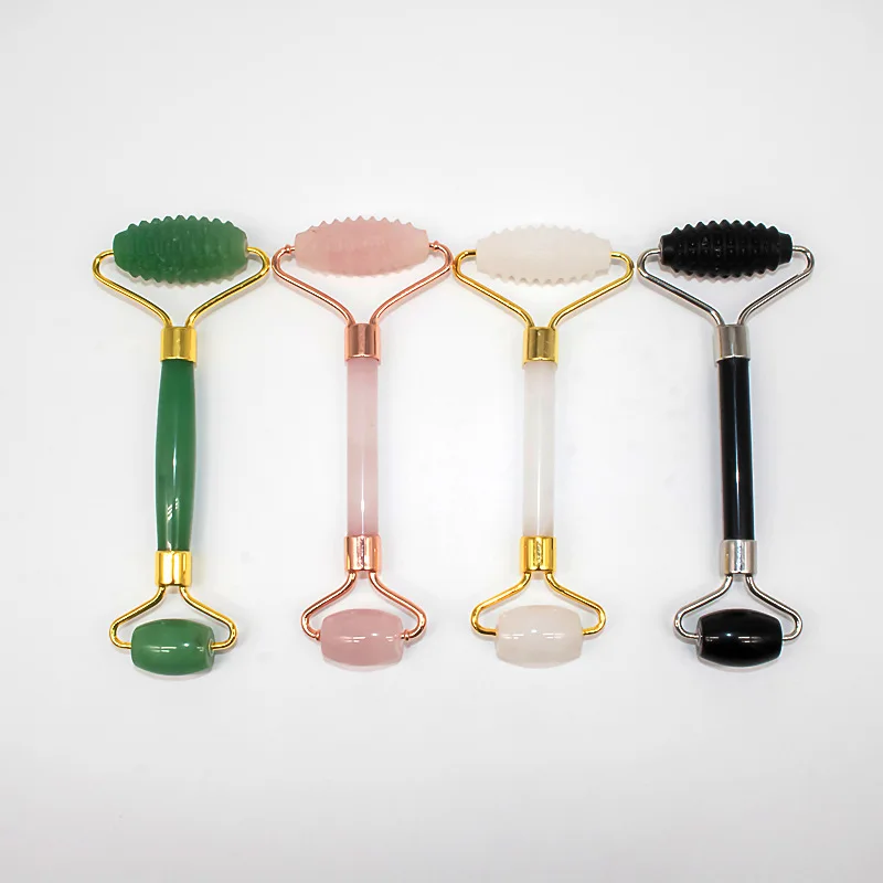 Factory stock face beauty massager facial roller Rose Quartz jade roller Skin Care Tools