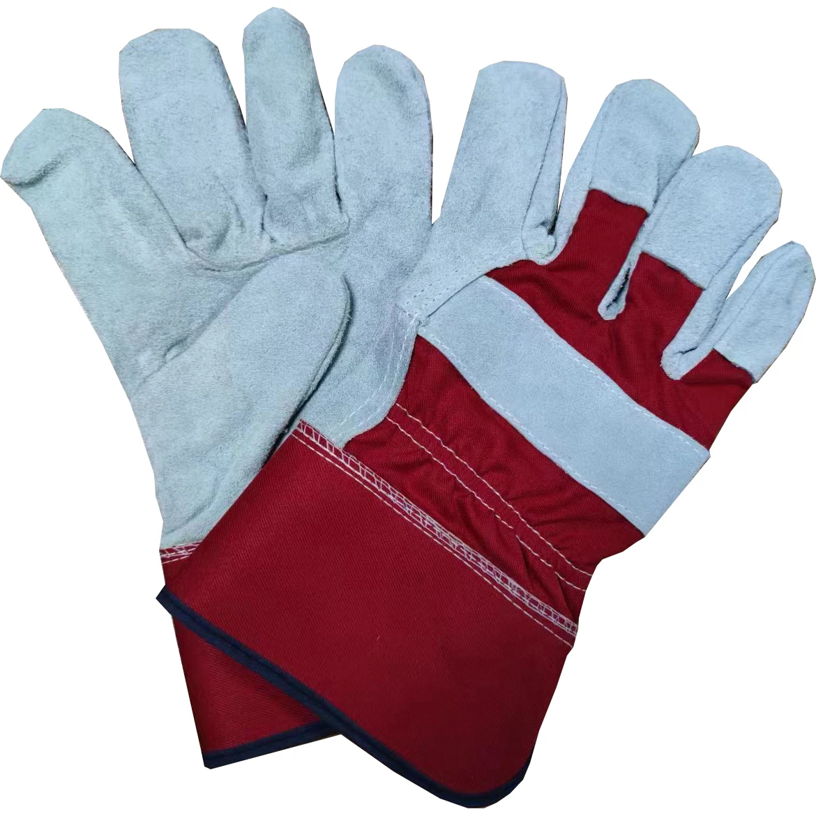 SLG-HD6020-N China hot selling high quality low price Cow split leather full palm work working safe safety gloves