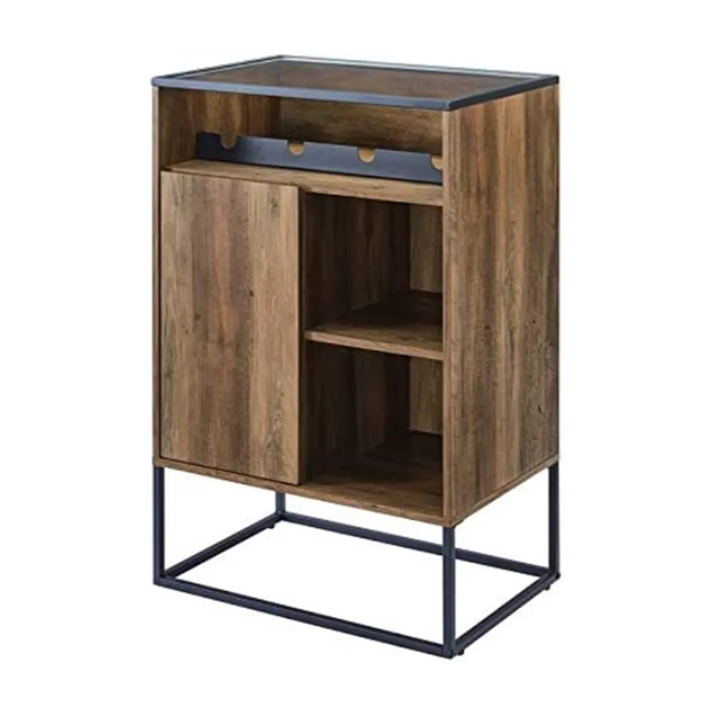 Living room furniture customized rustic antique oak wooden storage cabinet table modern wood glass bar commercial wine cabinet