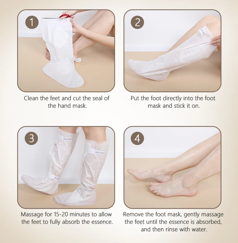Moisturising Foot Leg Masking Sheet Socks Long Pedicure Kit Disposable Feet Care