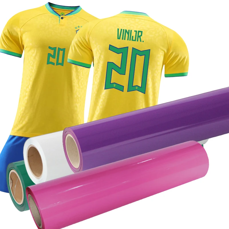 0.5*25M Cuttable Heat Transfer Pvc Flex Heat Transfer Vinyl  With Sticky Htv Iron On Vinyl Heat Press Thermoflex Transfer Film