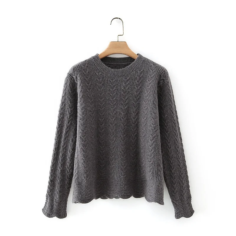 
Superior quality autumn winter jumpers for women simple stylish design fuzzy knitted sweater 