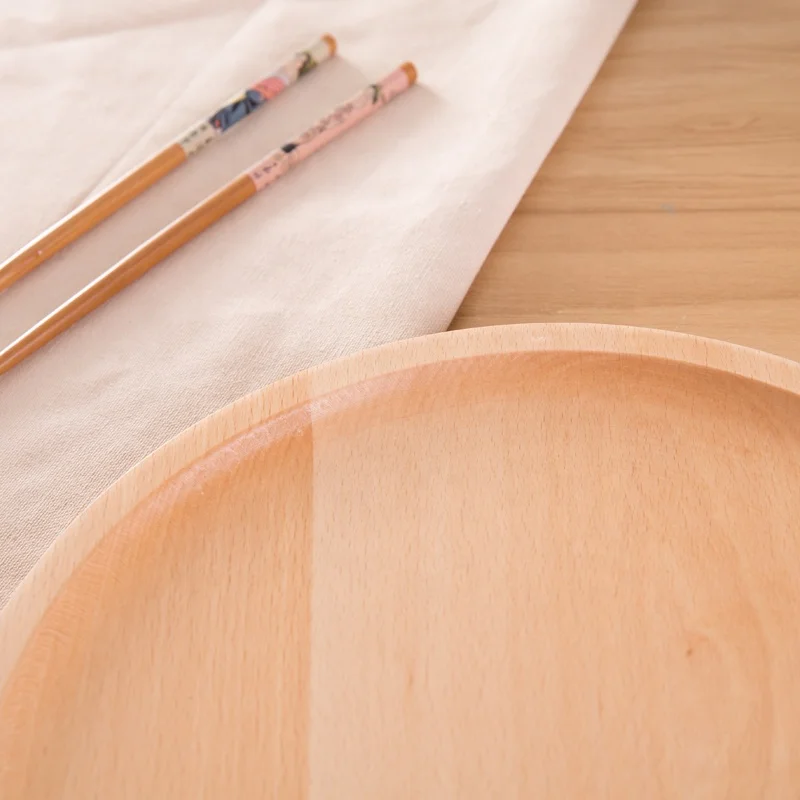 Customized logo wooden Bamboo plate small wood snacks plates