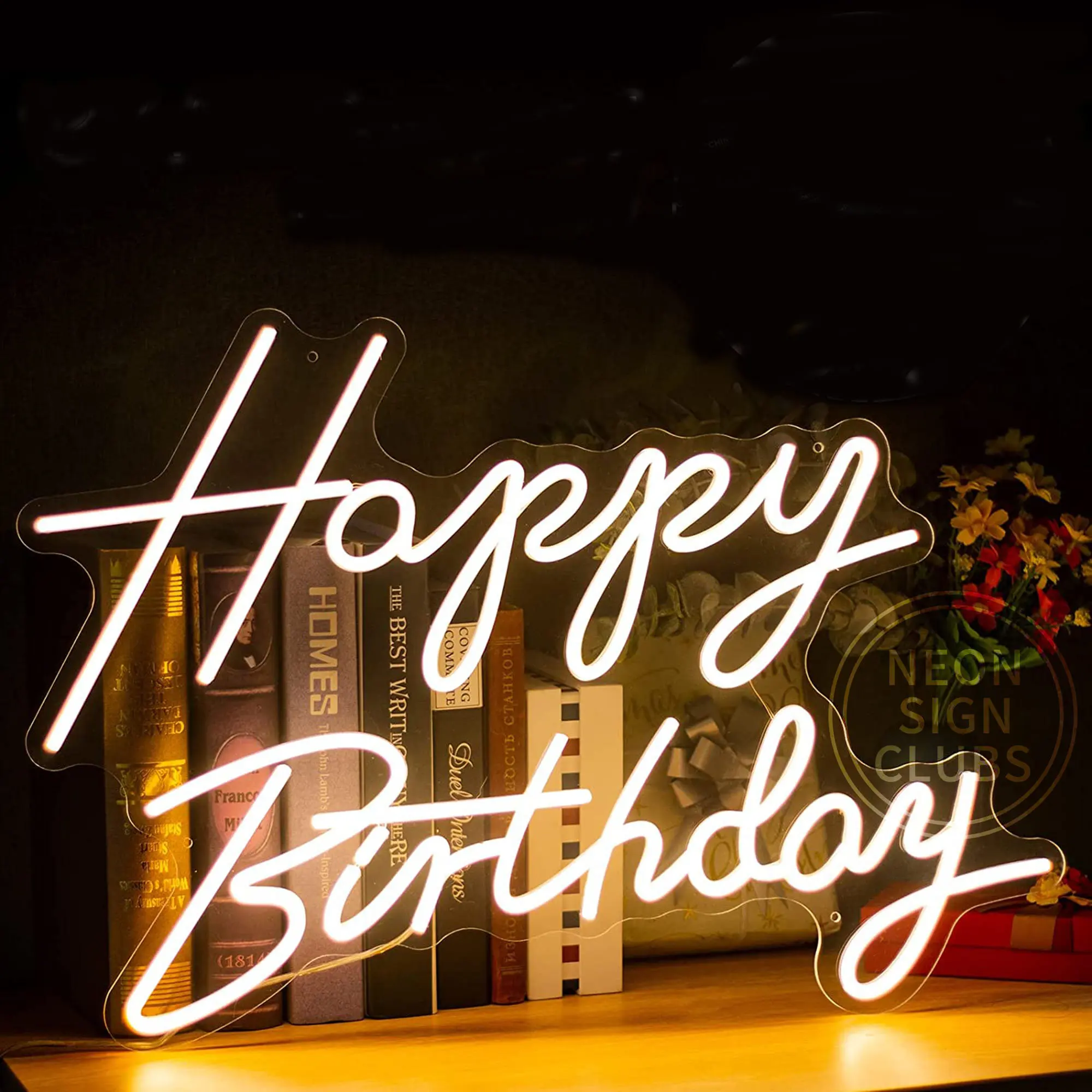 Happy Birthday Neon Sign Custom LED Neon Sign Custom Wedding Neon Light Sign for Party Wall Room Decor Best Birthday Gift