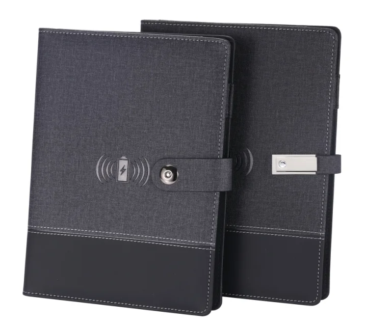 Notebook A5 Paper Diary Power Bank USB Flash Disk 8000mAh Wireless Charger Powerbank