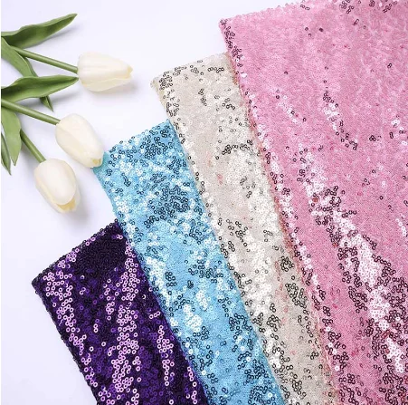 Elegant and beautiful Glitter Mesh Sequin Fabric Textile Embroidery Sequin Fabric For Wedding Party Dresses