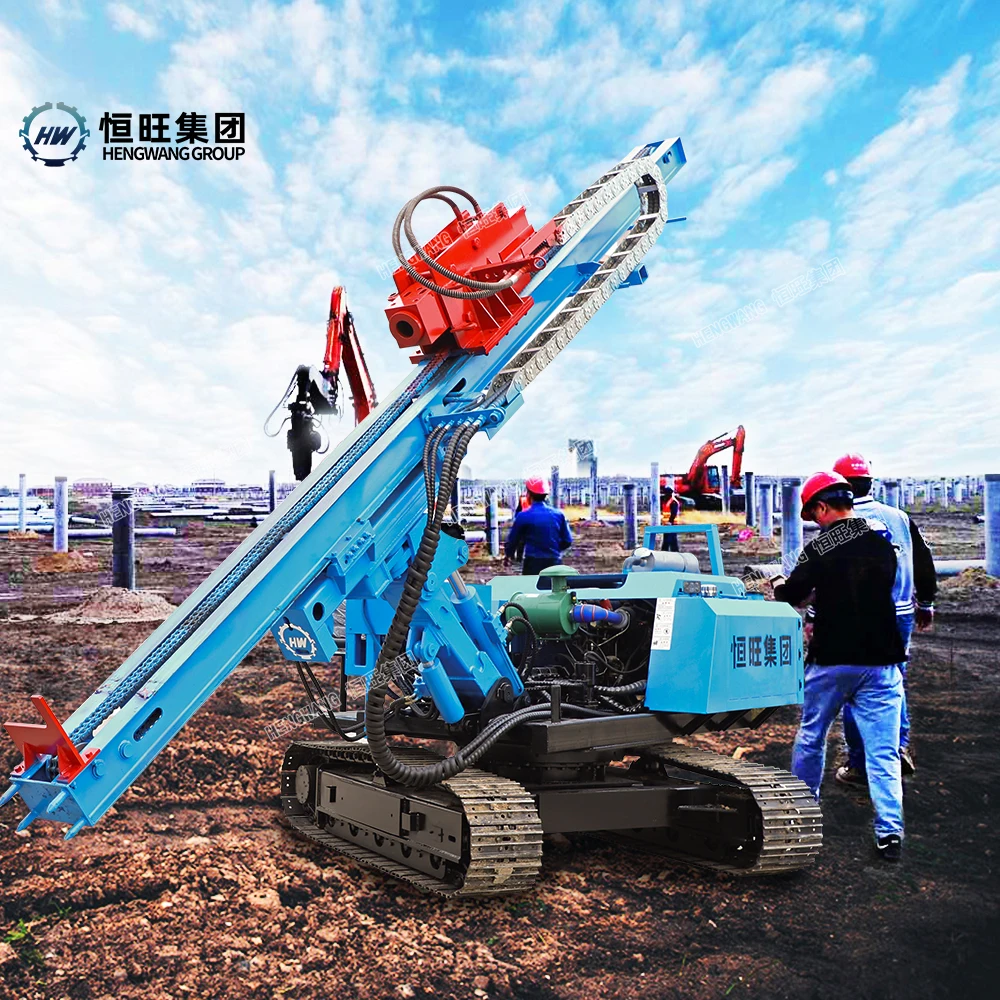 2024 Hengwang Solar Energy Project Solar Drill Pile Driver Mountain Photovoltaic Pile Driver machine