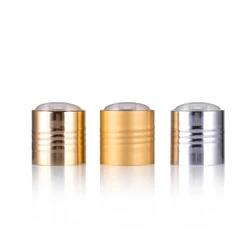 PP&Aluminum 24mm luxury silver disc top cap aluminum disc top cap with thread anti slip