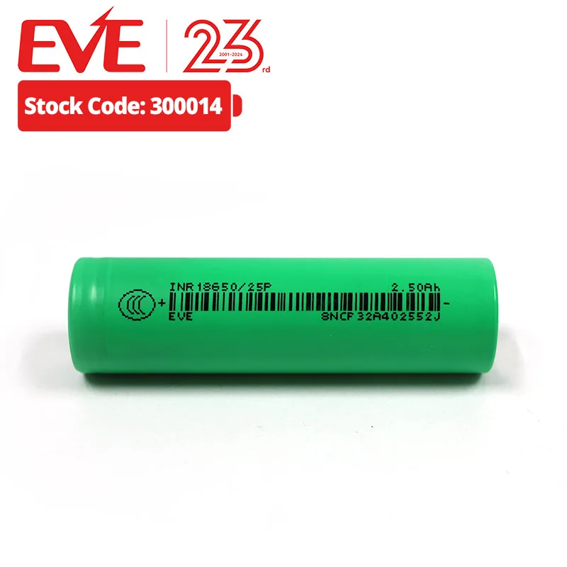 EVE аккумуляторные элементы 18650 2500 мАч 3 7 В батарея литий-ионная аккумуляторная 6 сотовый