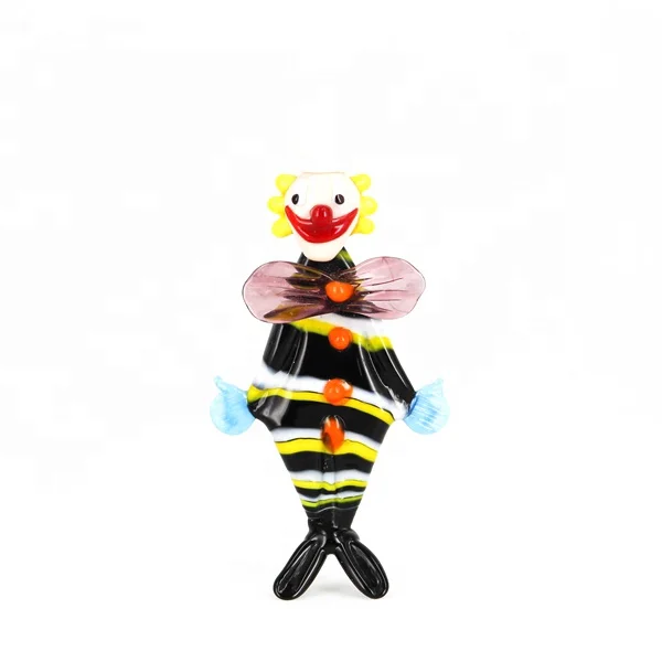 Hand made murano glass clown figurines
