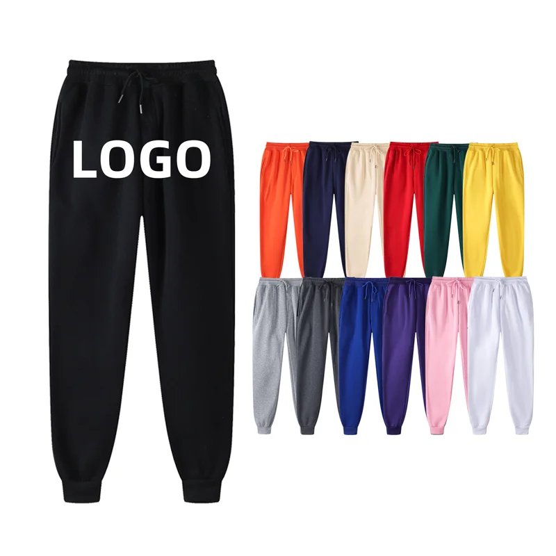
OEM Wholesale fashion trackpants 13 colors blank sweatpants custom jogging pants printing plain fleece nude sweat jogger men 