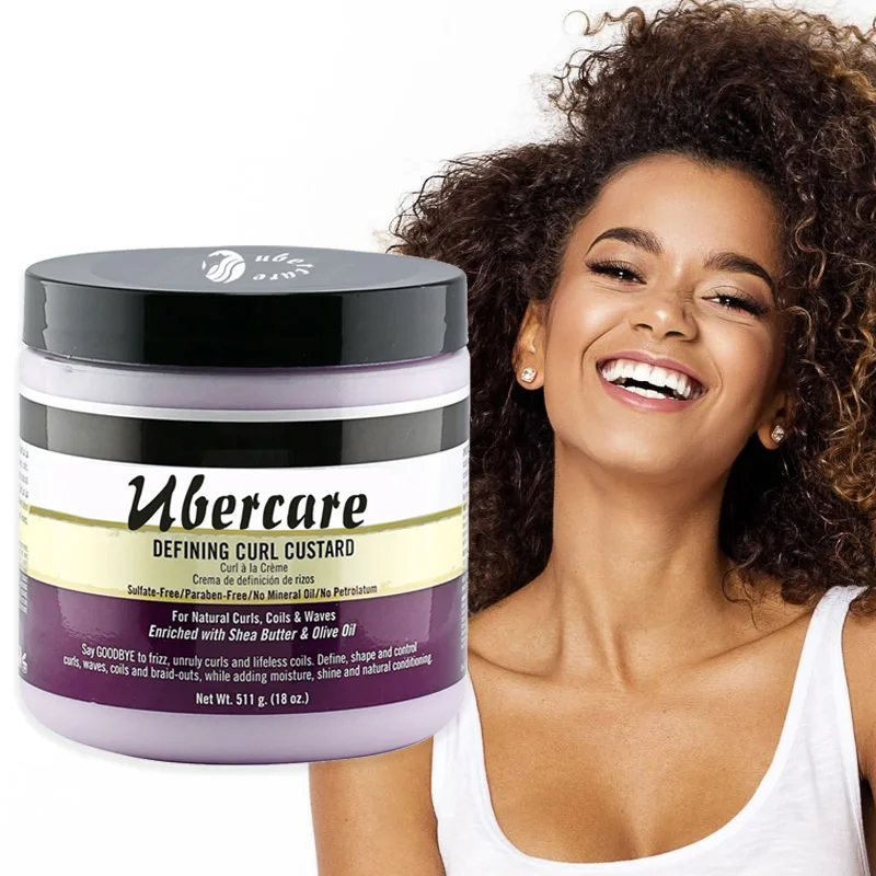 Wholesale Shea Butter and Olive Oil long-lasting moisturizing Shine Defining Curl hair Enhancer Styling Custard Cream