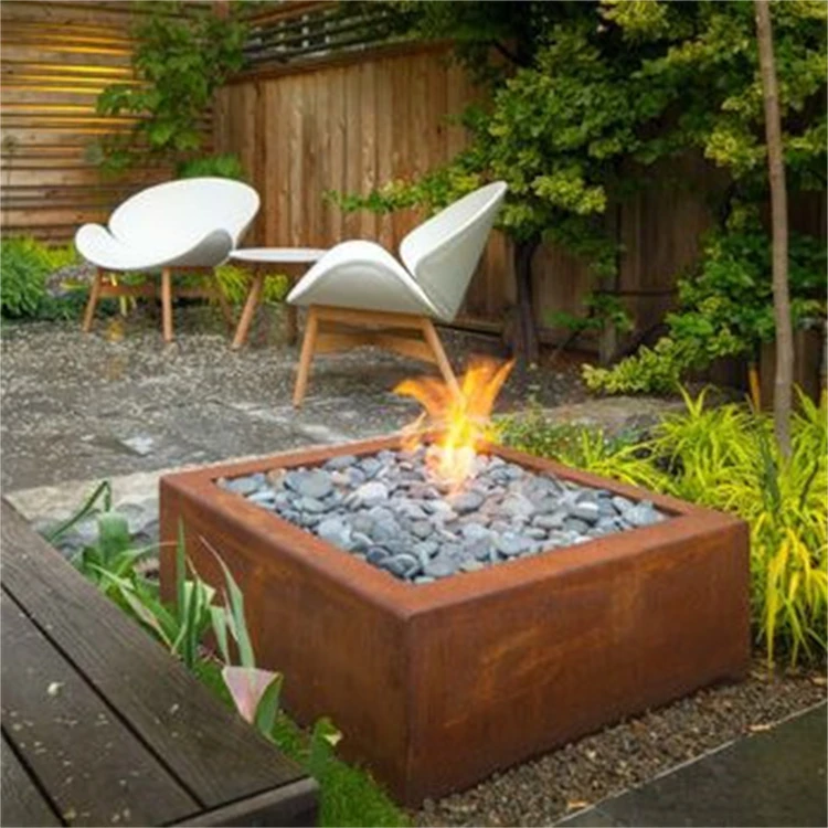 corten steel gas fire pit outdoor fire pits gas burning fire place gas indoor propane
