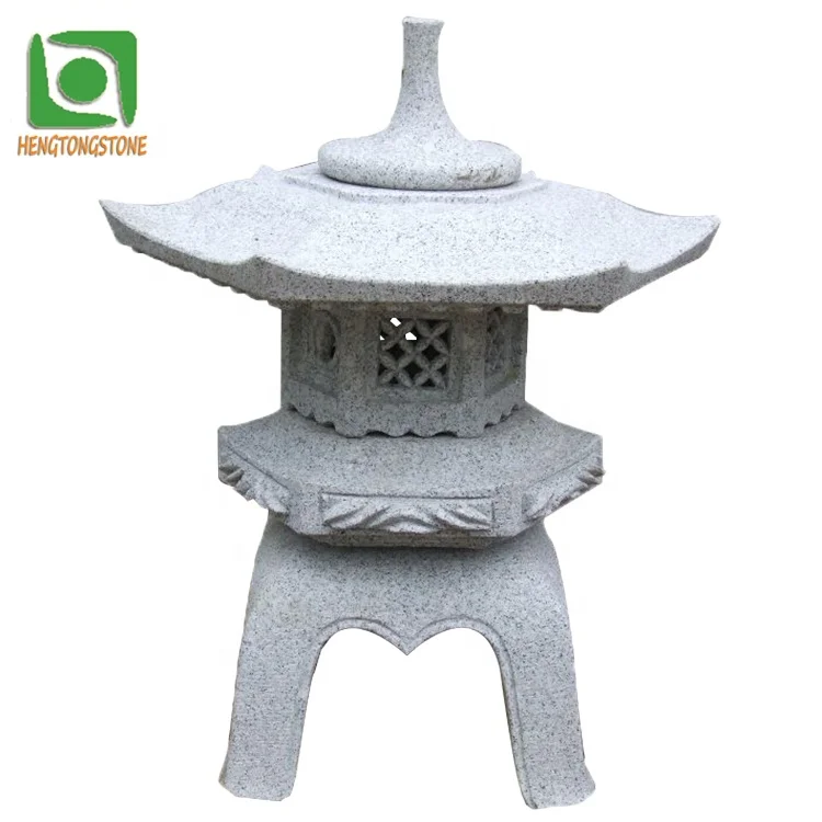 Customized Garden Decoration Japanese Style Gray Marble Small Lights Sculpture In Stock