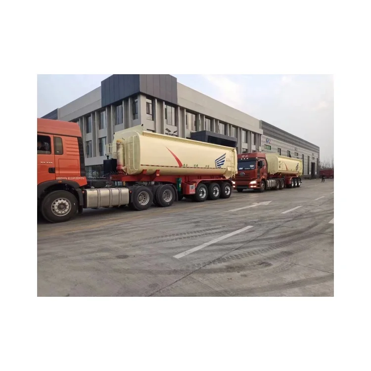 made in china truck trailer 3axles 12 tires Rear dump material carrier special transportation