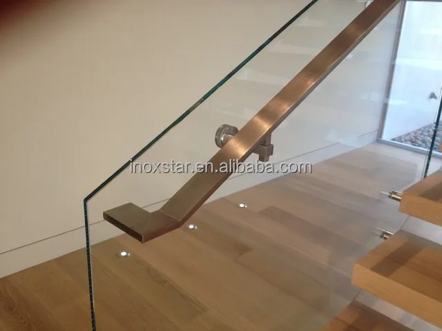 ss316 black glass railing system square top rail and accessories for stairs