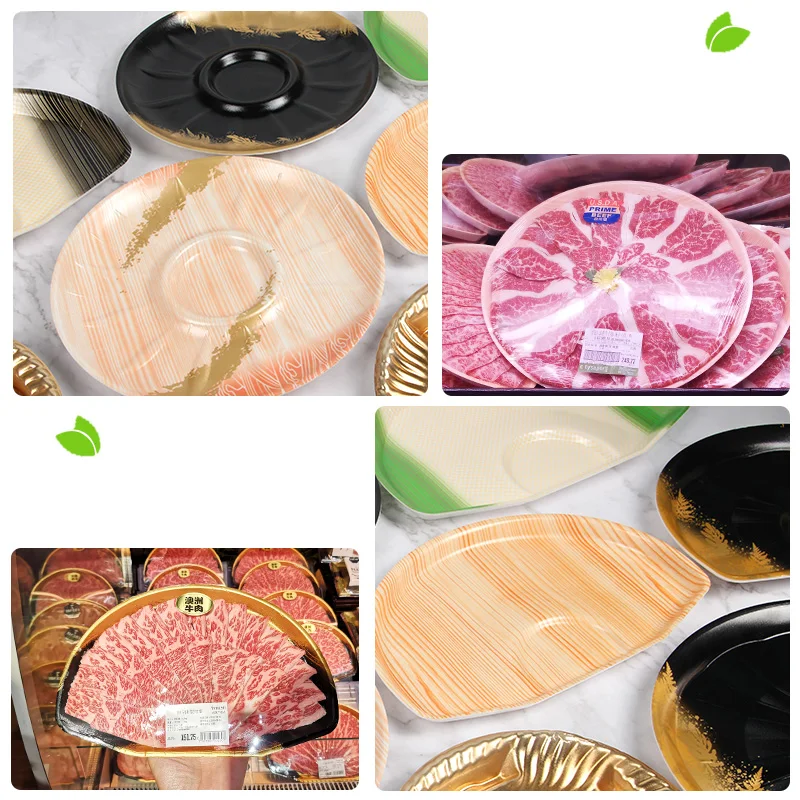 Hot Sale Biodegradable Disposable Round Fresh Food Tray Fruit Vegetable Meat Seafood Packing Takeaway Box Portable Reusable