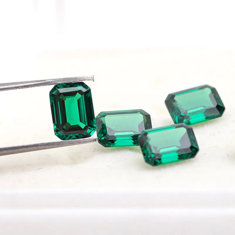 green Lab Grown Emerald Cut loose Stone top quality available in different sizes emerald gemstone green emerald