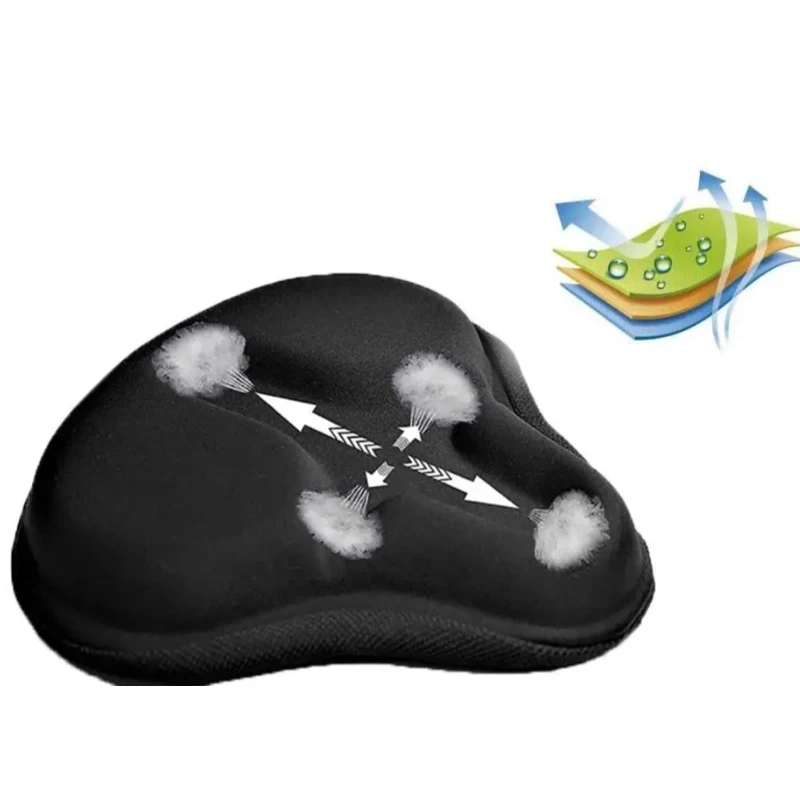 Soft Silicone Seat Cushion Cover for Road Bicycles Thickened Widened Mountain Bike Fitness Bike Seat Cover