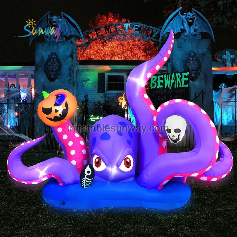 Wholesale price Custom big inflatable cat Ballon Halloween inflatable Halloween octopus