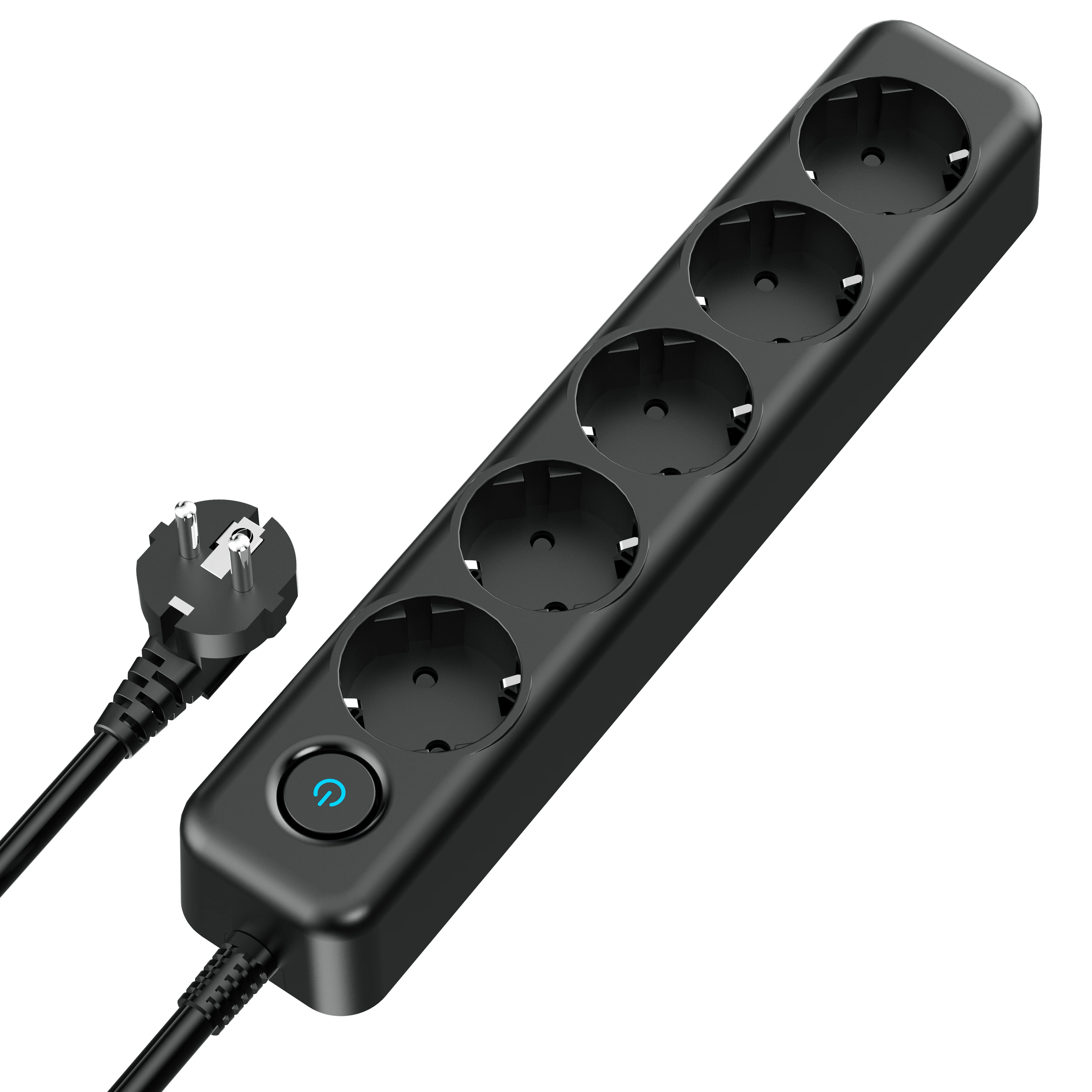 Hot Selling Shenzhen Manufacture 5-way Outlets Europe Multi Plug Power Socket With 2m Pure Copper Extension Cord