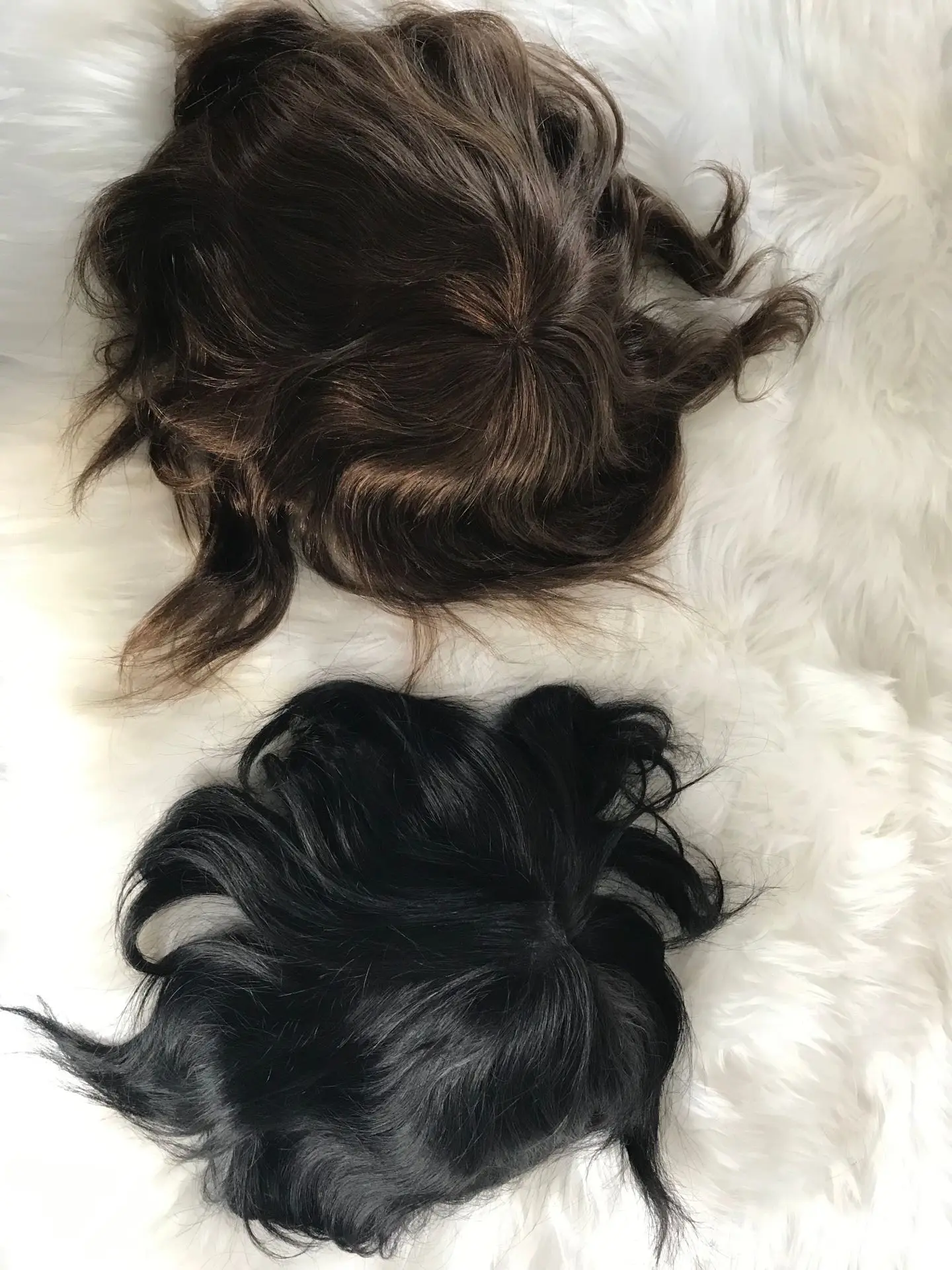 6inch Super Thin Invisible Skin PU Men Toupee V-LOOP Wig Hair piece Human Hair Toupee