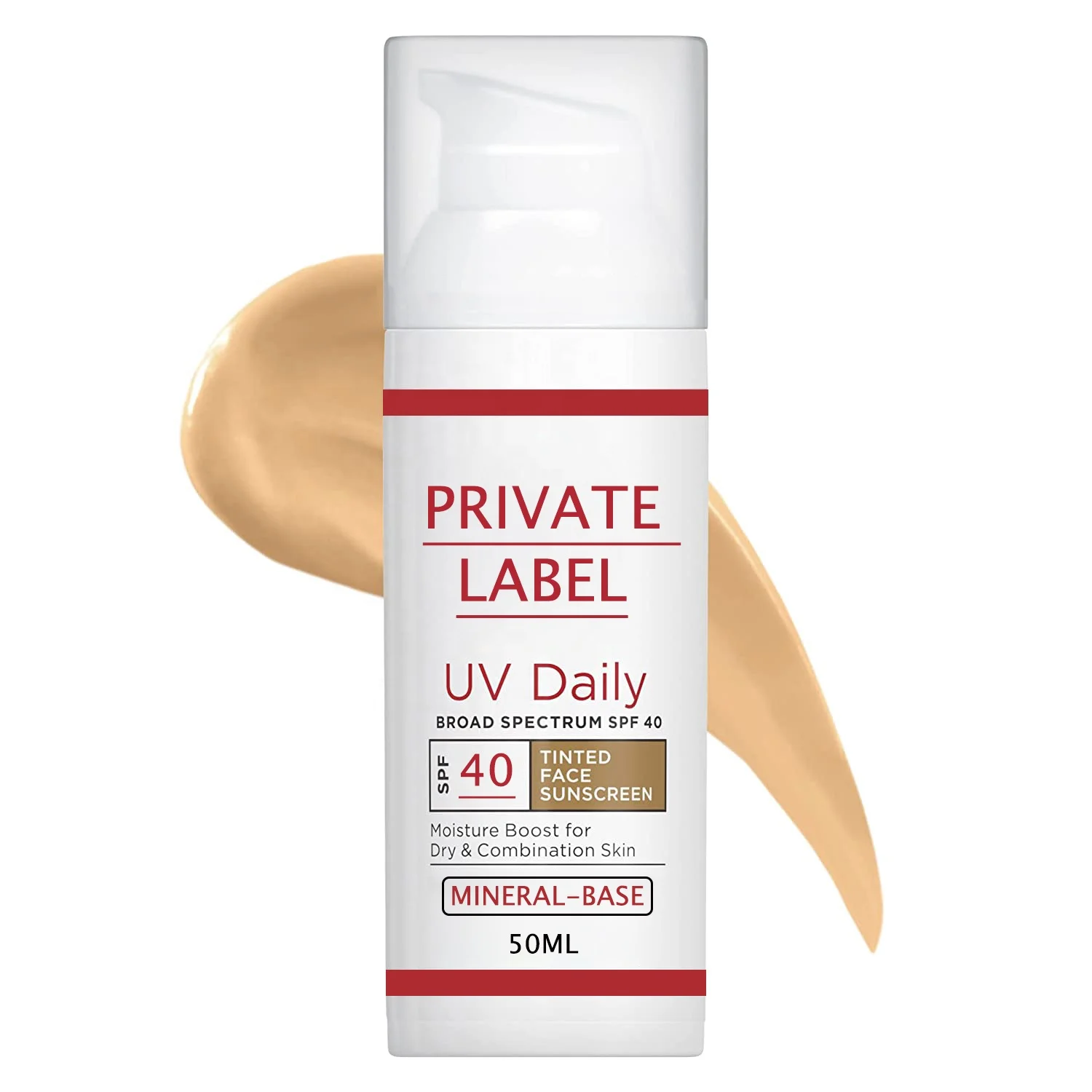 Waterproof Tinted Moisturizer Sunscreen Lotion for Face with SPF 30/50 Mineral Sunscreen with Zinc Oxide and Vitamin E