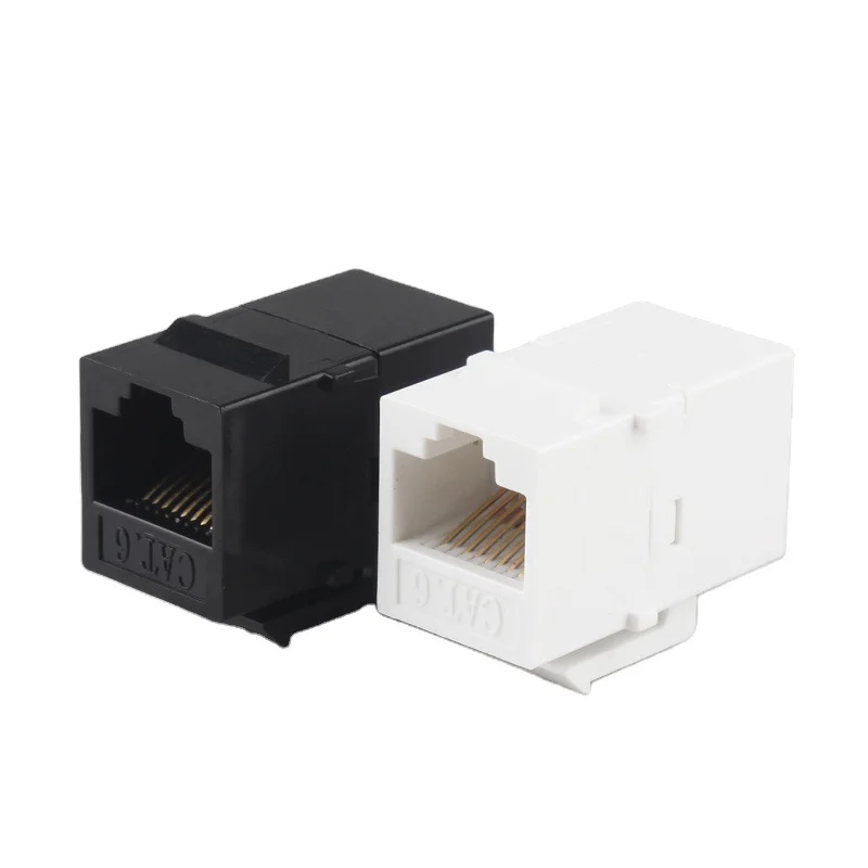 8P8C CAT6 RJ45 coupler 180 degree UTP RJ45 keystone jack network module RJ45 coupler