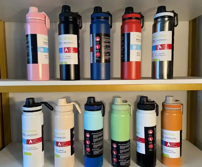 Hot Sell 0.6L 0.8L 1L Double Wall Stainless Steel Vacuum Insulated Leak Proof Thermos Water Bottles with Tea Filter  Custom Logo