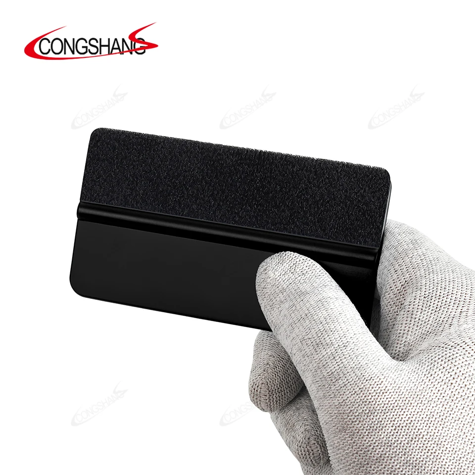 CONGSHANG Vinyl Wrap Car Window Film Tinting Tool Plastic Mini Squeegee With Felt Micro Squeegee