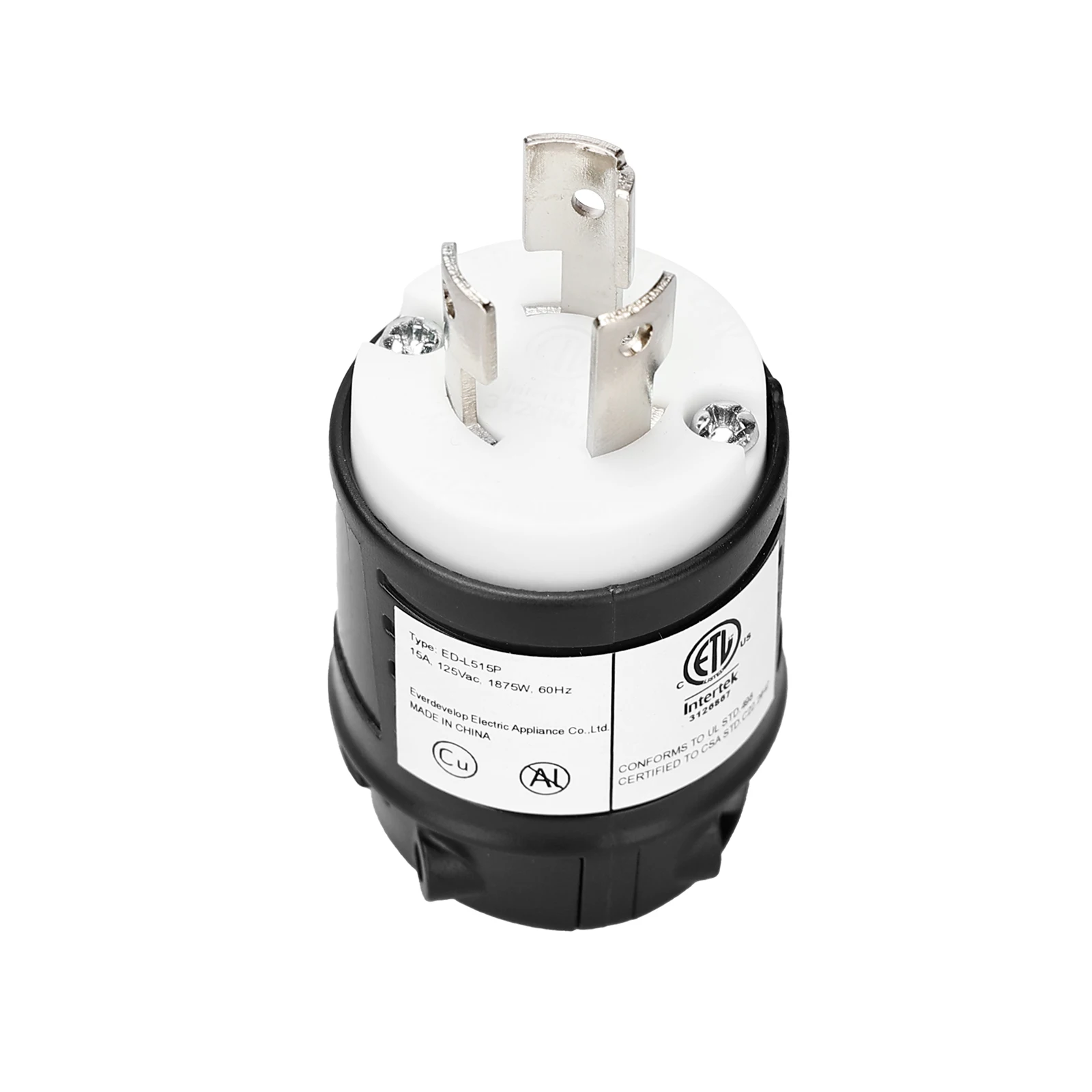 L5-15P Plug - NEMA Locking 15 Amp, 125V Power Cord Plug