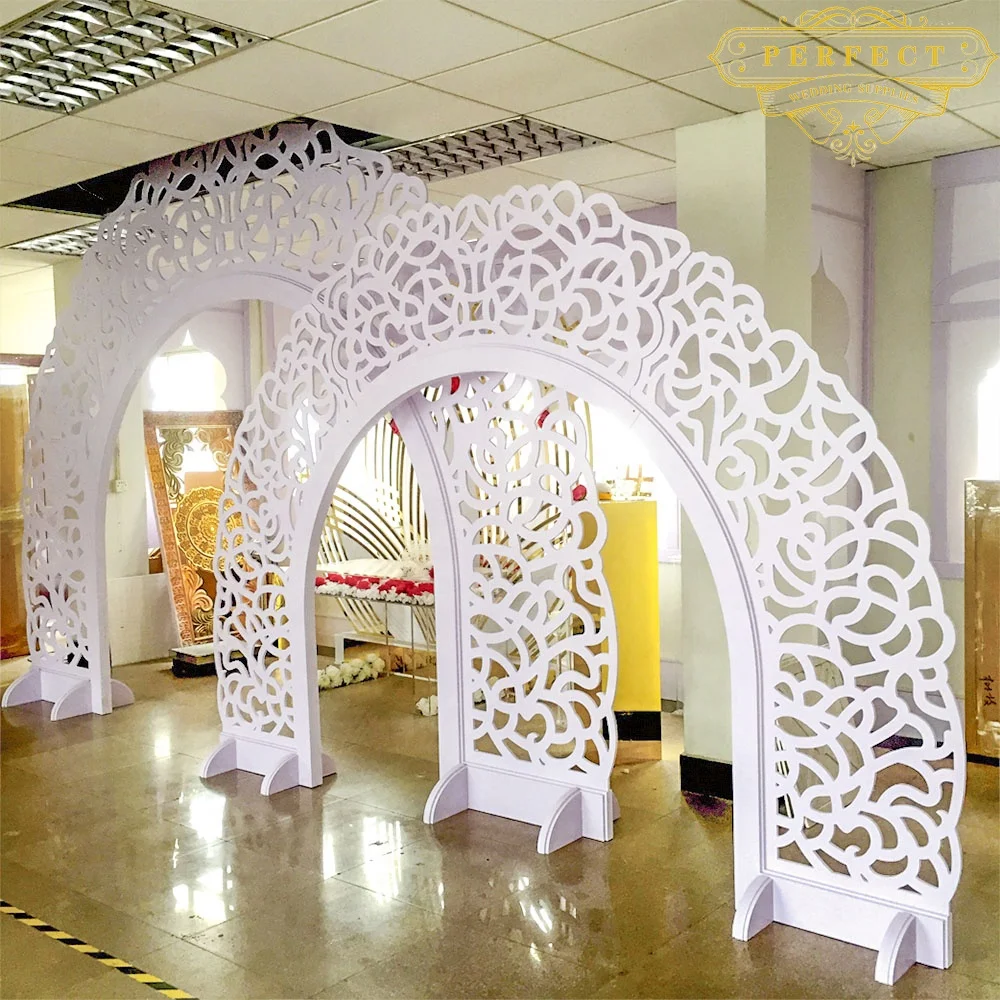 Royal Luxury White PVC Wall Hot Sale Wedding Backdrop For Events Party Modern Background Arch