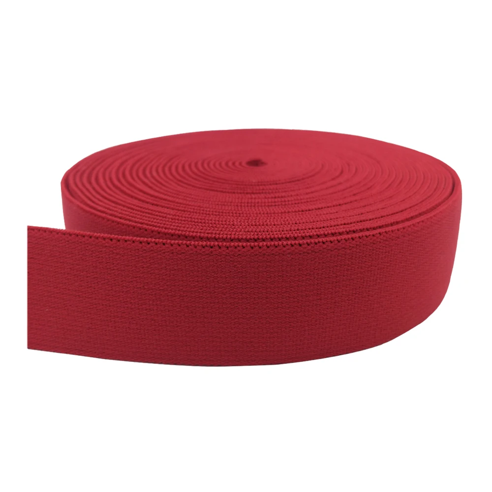 Factory wholesale high quality 25mm polyester single red color solid elastic band for wig