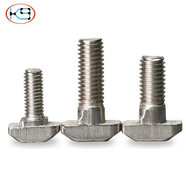 Europe standard t slot 20 /30/40/45 series nut and screw hammer bolt zinc chrome nickel plated