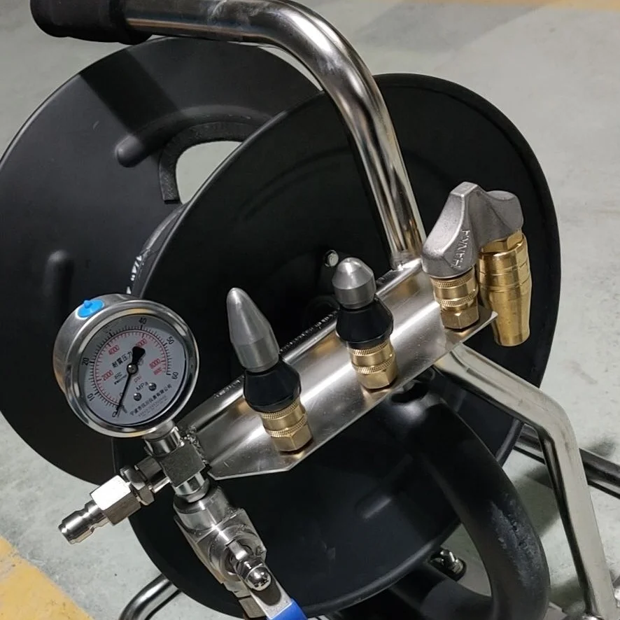 SS Hose Reel for High Pressure Water Hose with water mouse nozzle set