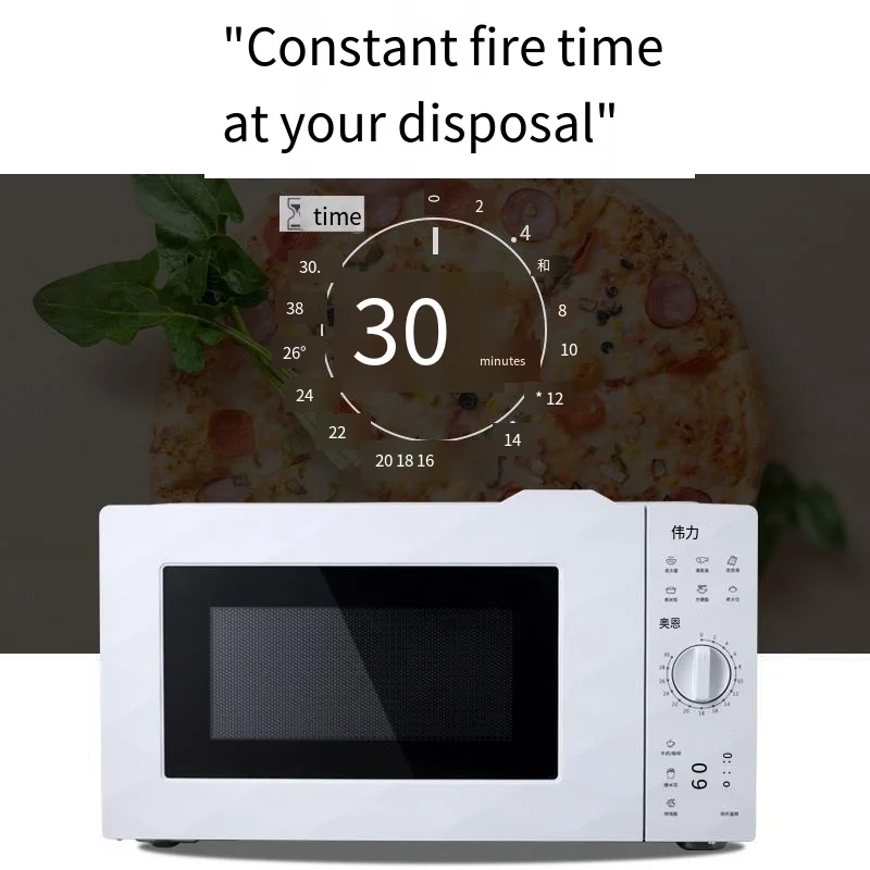 20L Household Multifunctional Microwave Oven Made in Guangdong, China 600W Electric White Stainless Steel Kitchen Appliances 600