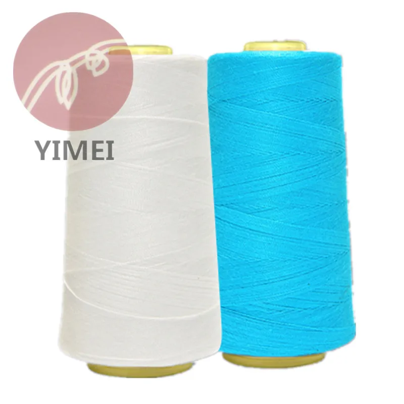 Wholesale 202 203 402 100% Spun Polyester Industrial Sewing Thread for denim jeans jacket overlock Thread 4000M