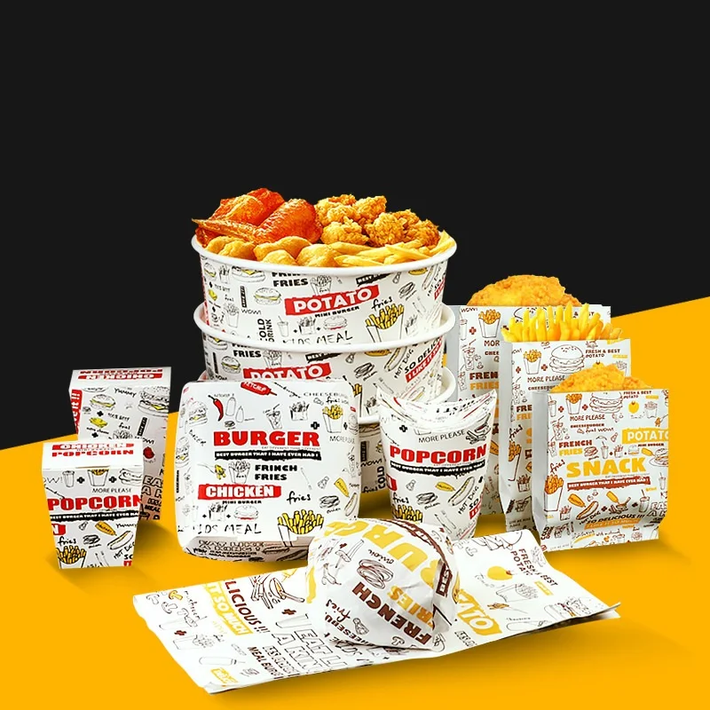 Большая семейная коробка с логотипом на заказ бумажные стаканчики для попкорна жареной курицы